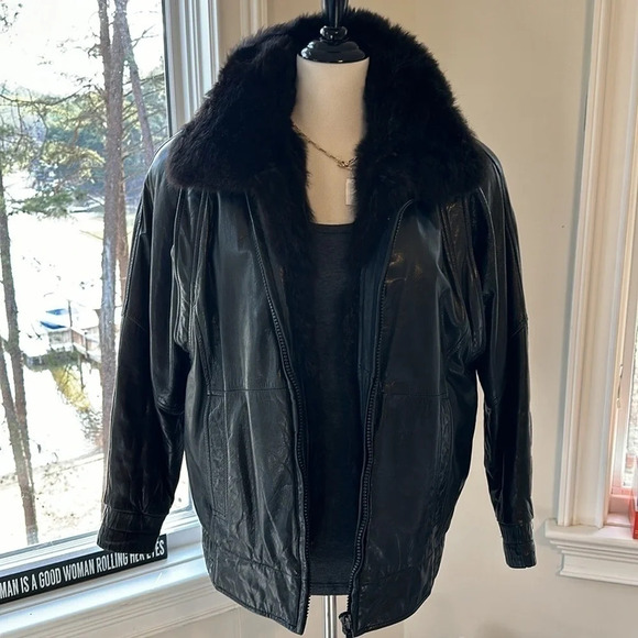 Vintage Marc by Andrew Marc Leather Jacket, lined w/genuine removable mink vest - Picture 1 of 13